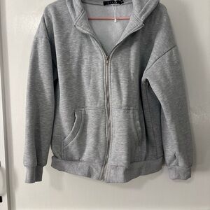 EFAN Small Gray Full-Zip Hooded Sweatshirt